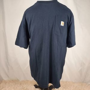 Carhartt navy tee short sleeve t-shirt logo pocket men's size Large original fit